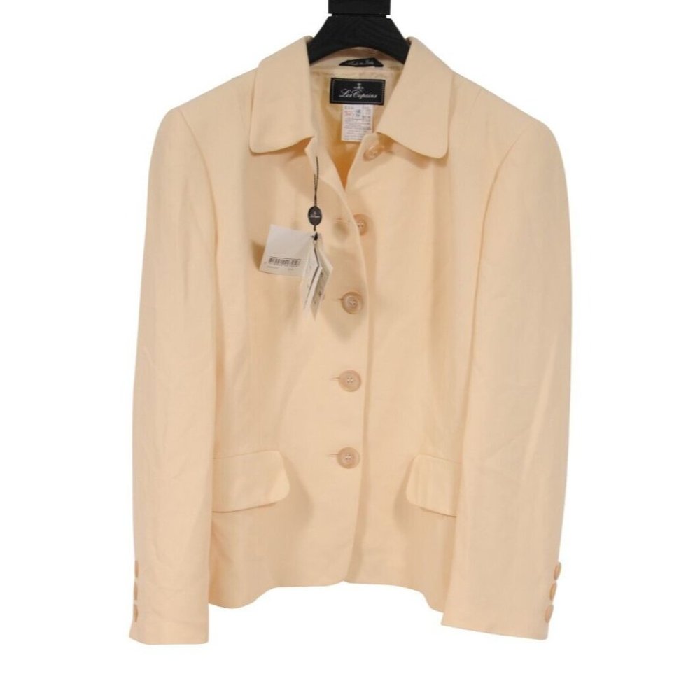 Les Copains Womens Blazer Size 46 XL Yellow Acetate Viscose  Jacket Coat NWT